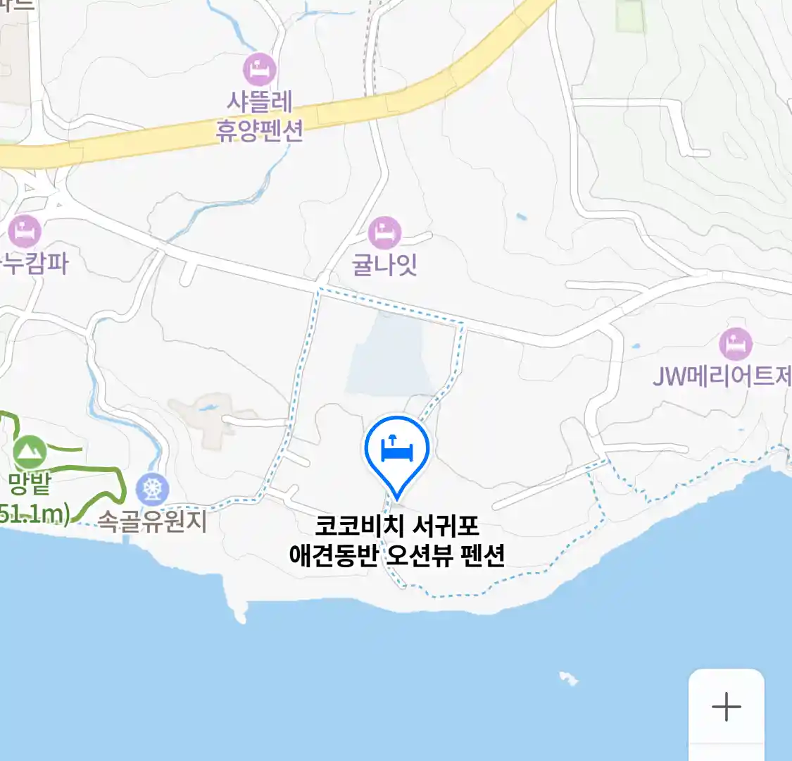 코코비치 서귀포 애견동반 오션뷰 펜션 지도