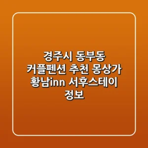 경주시 동부동 커플펜션 추천 - 몽상가, 황남inn, 서후스테이 정보