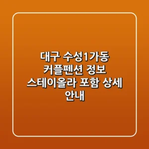 대구 수성1가동 커플펜션 정보: 스테이올라 포함 상세 안내