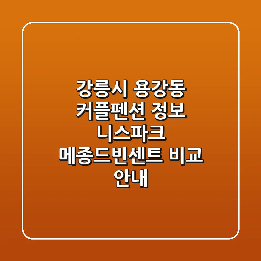 강릉시 용강동 커플펜션 정보: 니스파크, 메종드빈센트 비교 안내