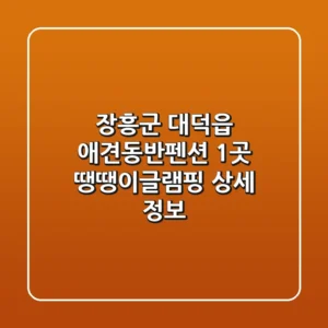 장흥군 대덕읍 애견동반펜션 1곳, 땡땡이글램핑 상세 정보