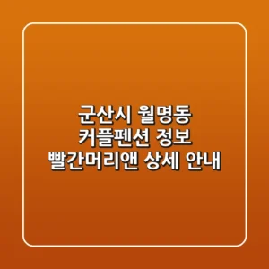 군산시 월명동 커플펜션 정보: 빨간머리앤 상세 안내