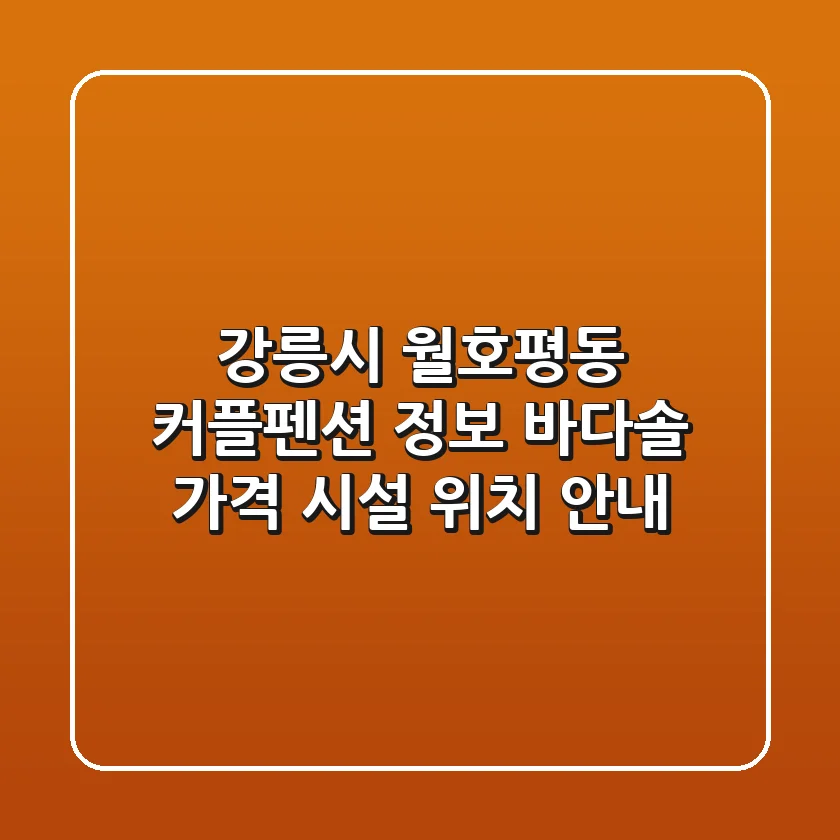 강릉시 월호평동 커플펜션 정보 - 바다솔 (가격, 시설, 위치 안내)