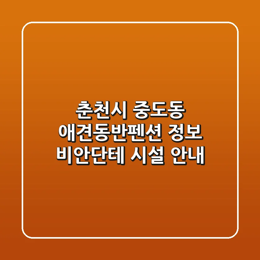 춘천시 중도동 애견동반펜션 정보 - 비안단테 시설 안내