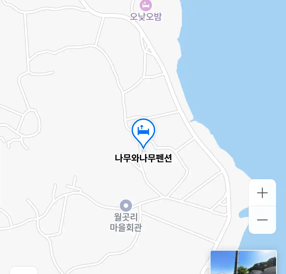 나무와나무펜션 위치