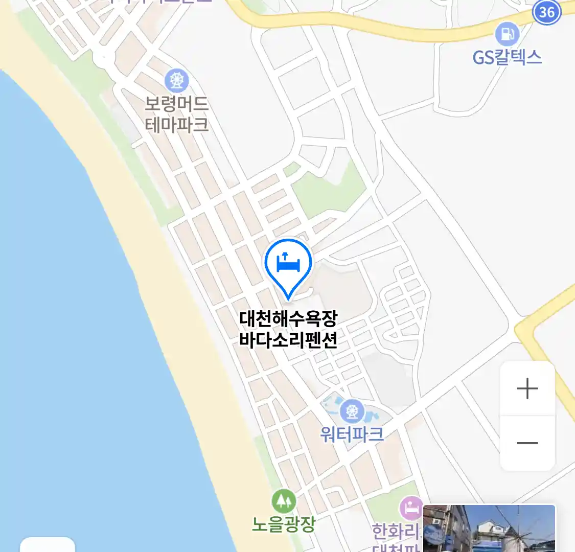 대천해수욕장 바다소리펜션 위치