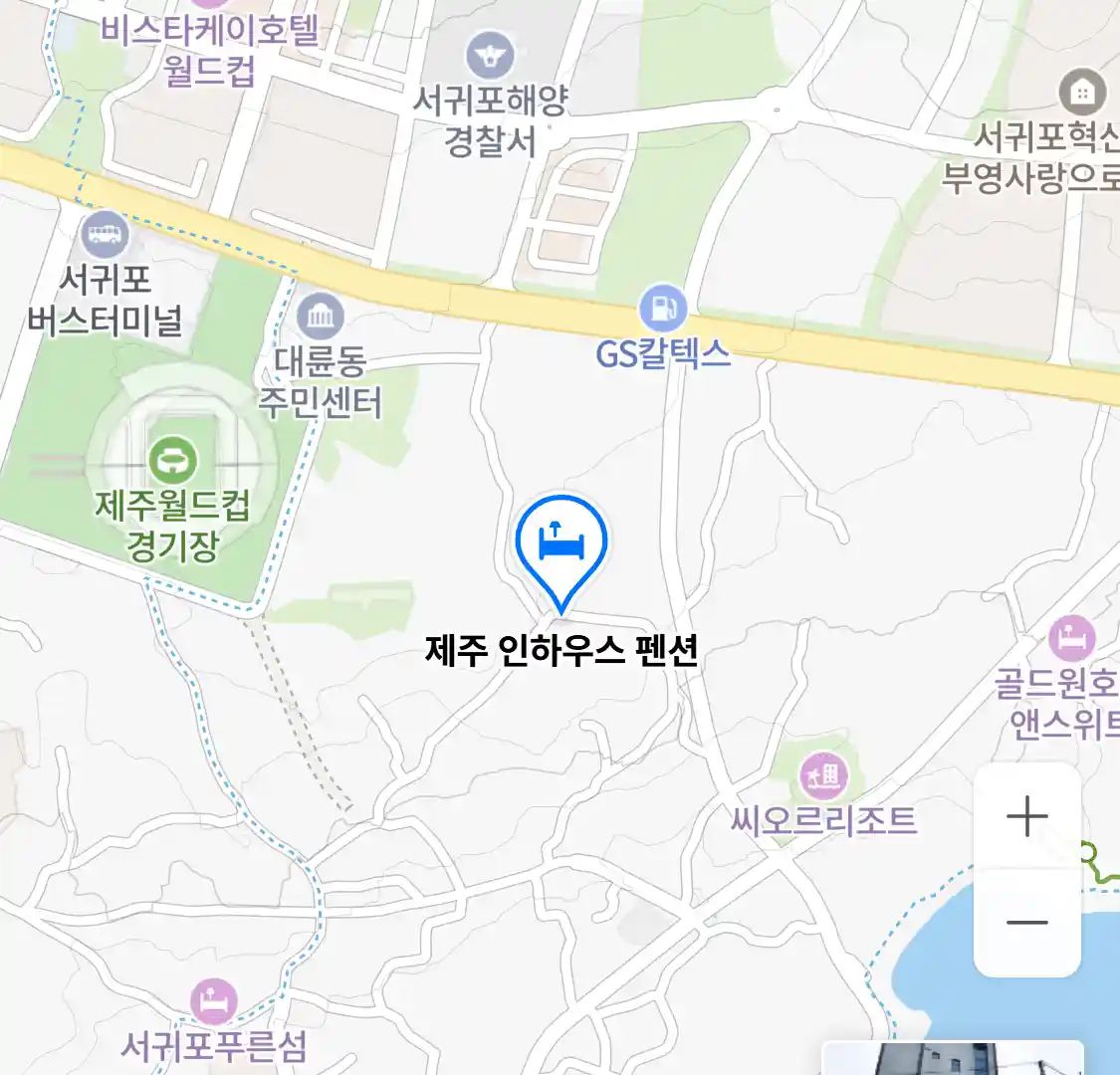 제주 인하우스 펜션 위치