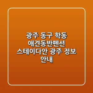 광주 동구 학동 애견동반펜션: 스테이다안 광주 정보 안내
