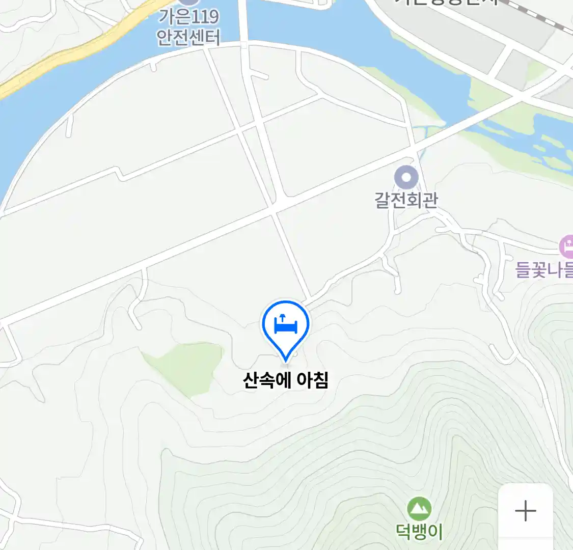 산속에 아침 위치