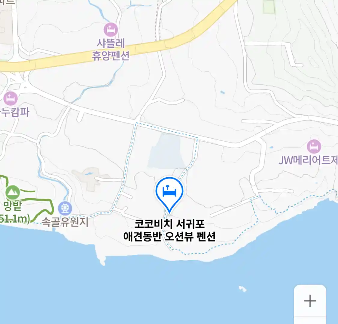코코비치 서귀포 애견동반 오션뷰 펜션 위치