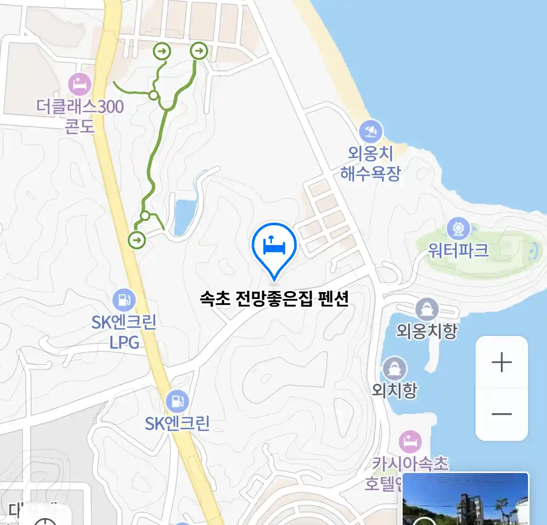 속초 전망좋은집 펜션 위치