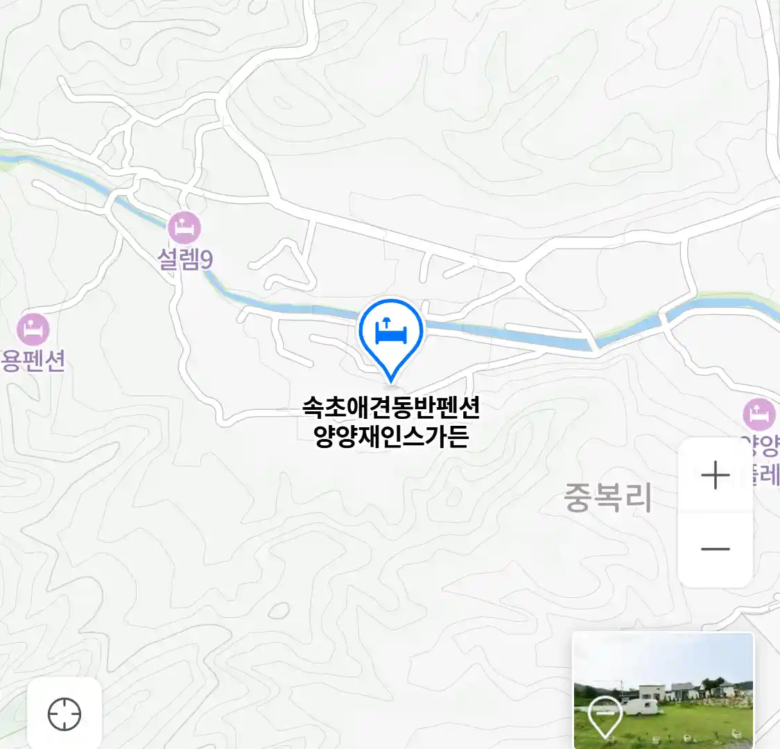 속초애견동반펜션 양양재인스가든 위치