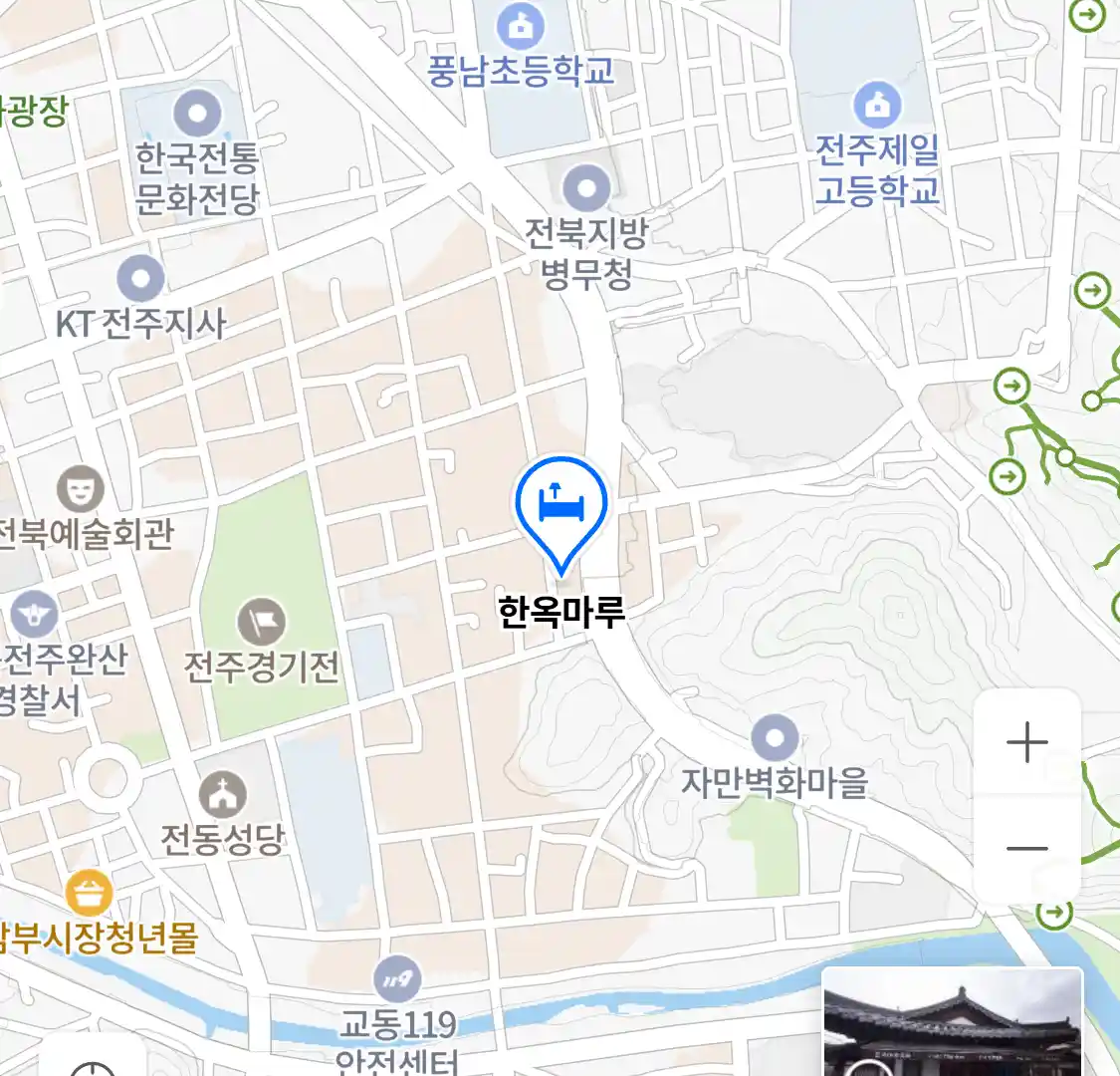 전주시 완산구 고사동 커플펜션_한옥마루 위치