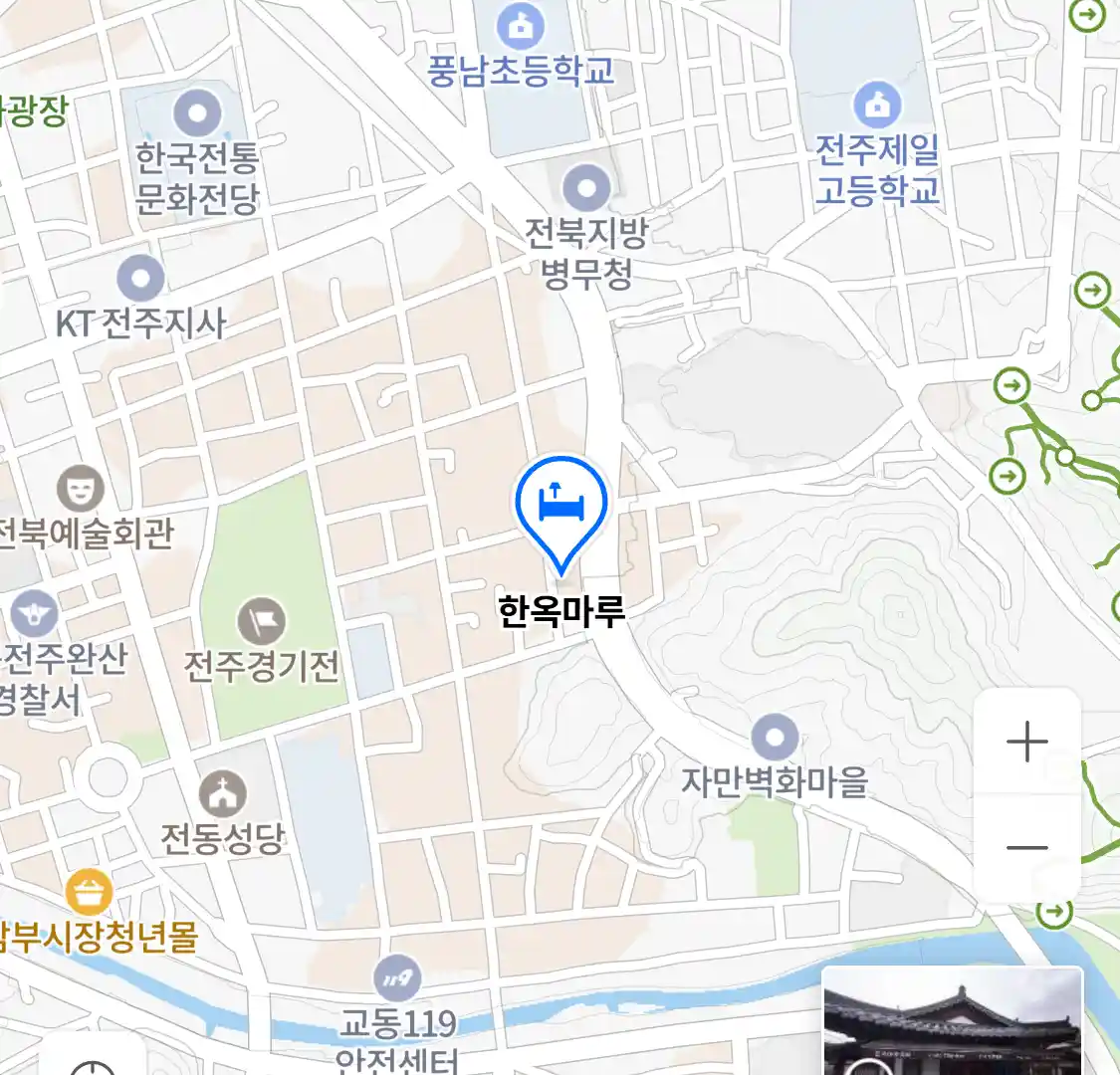 전주시 완산구 커플펜션_한옥마루 위치