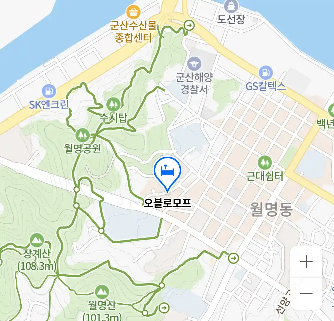 군산시 장미동 애견동반펜션_오블로모프 위치