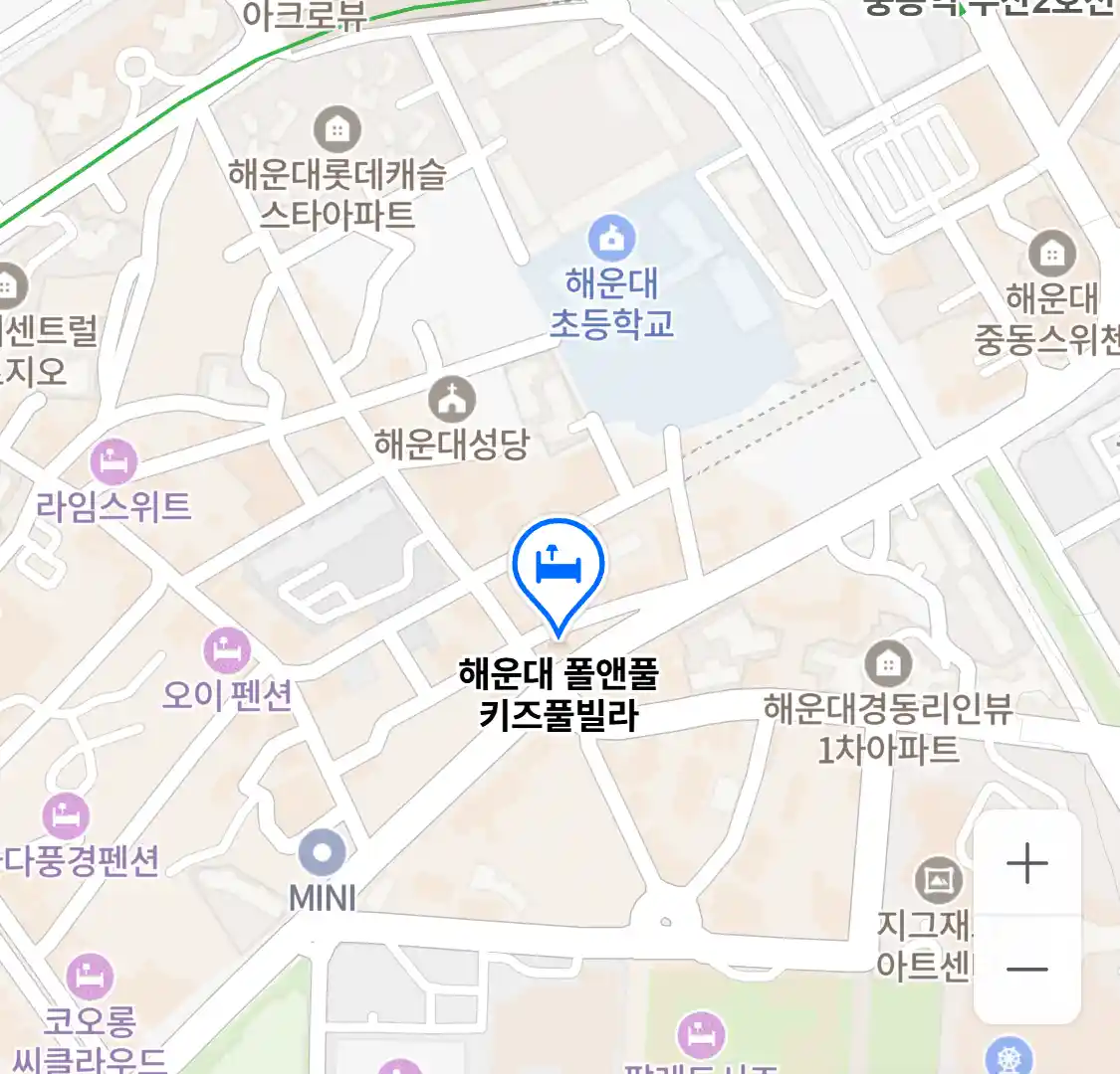 해운대 폴앤풀 키즈풀빌라 위치