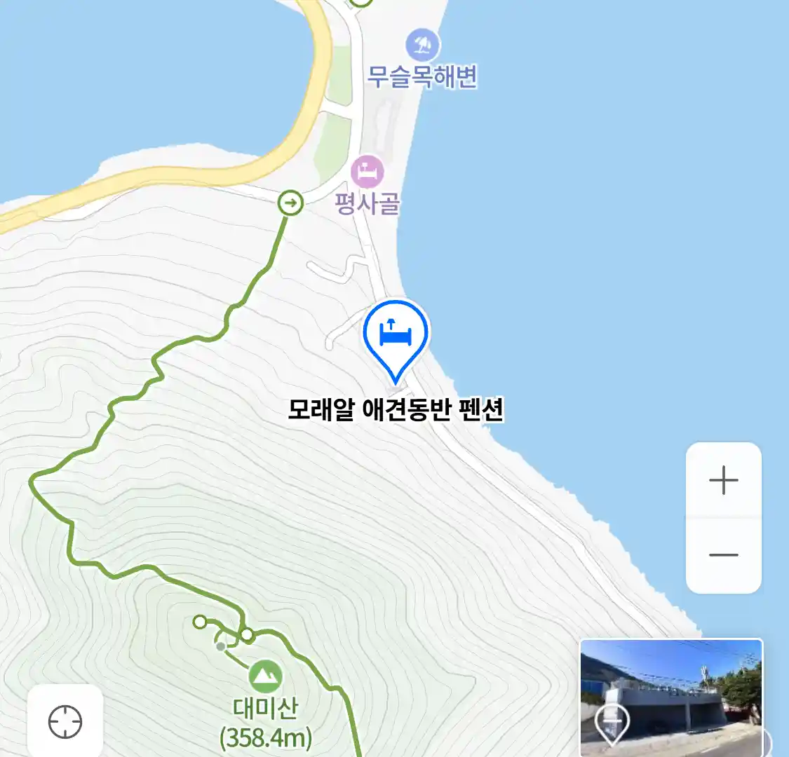 모래알 애견동반 펜션 위치